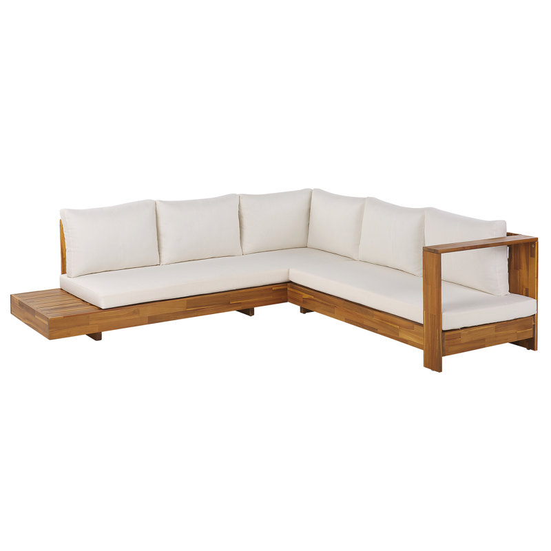 Tatig 225cm Wide Acacia Patio Sofa with Cushions