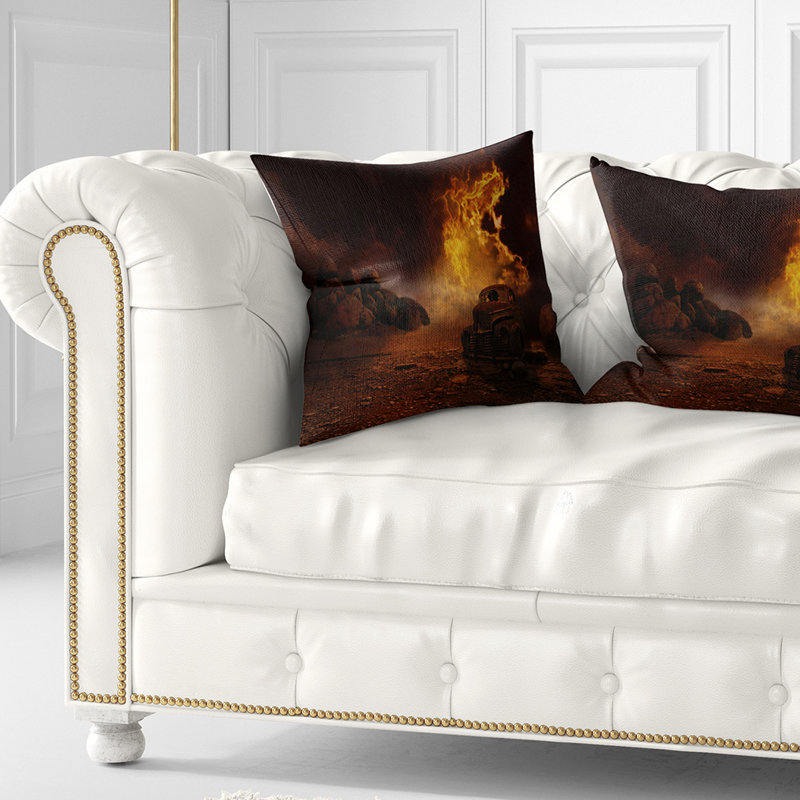  Coussin lombaire abstrait, 18 po x 18 po, Carré