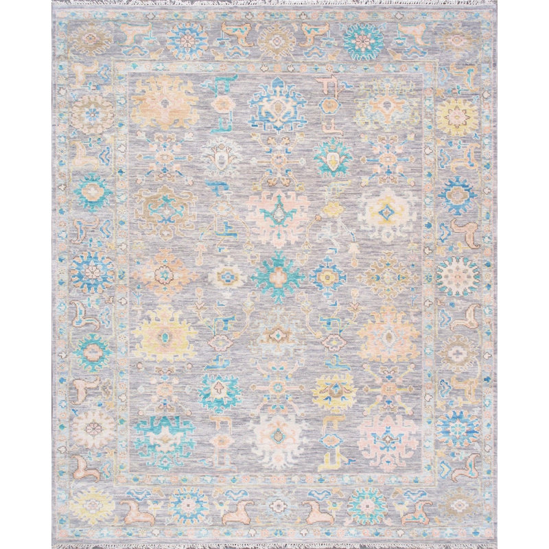 Oriental Area Rug in Silver