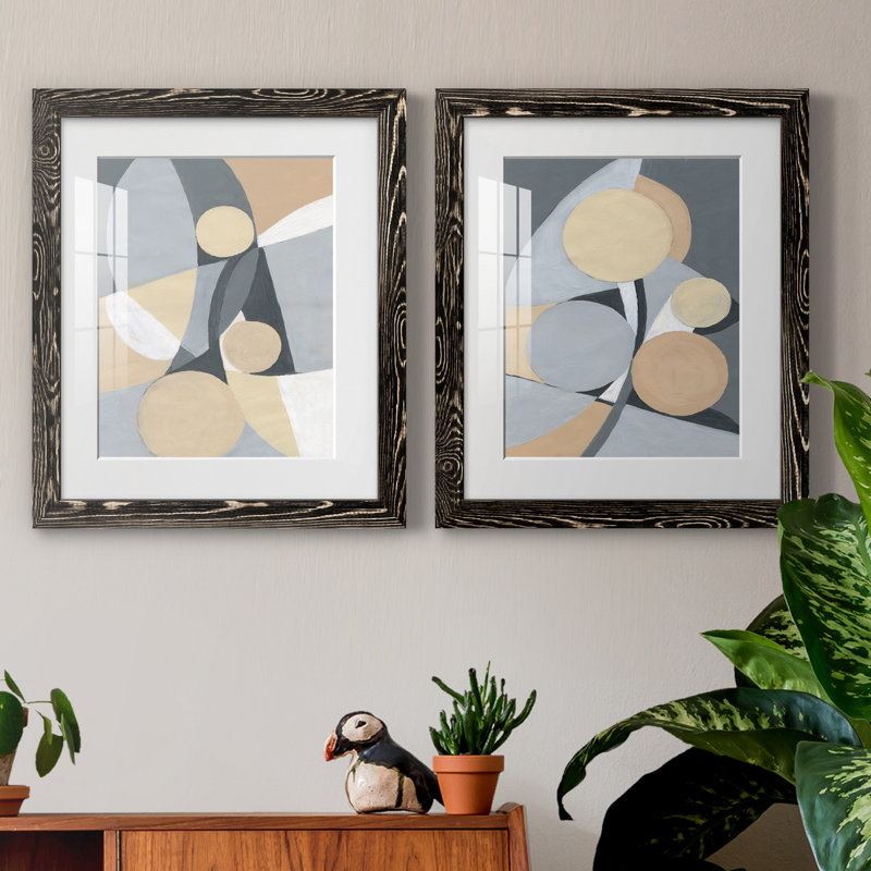 Millenium I - ensemble de 2 reproductions d'art, Blanc, H 24 po x l 36 po x P 1,5 po, H 31,5 po x l 47 po x P 1,5 po