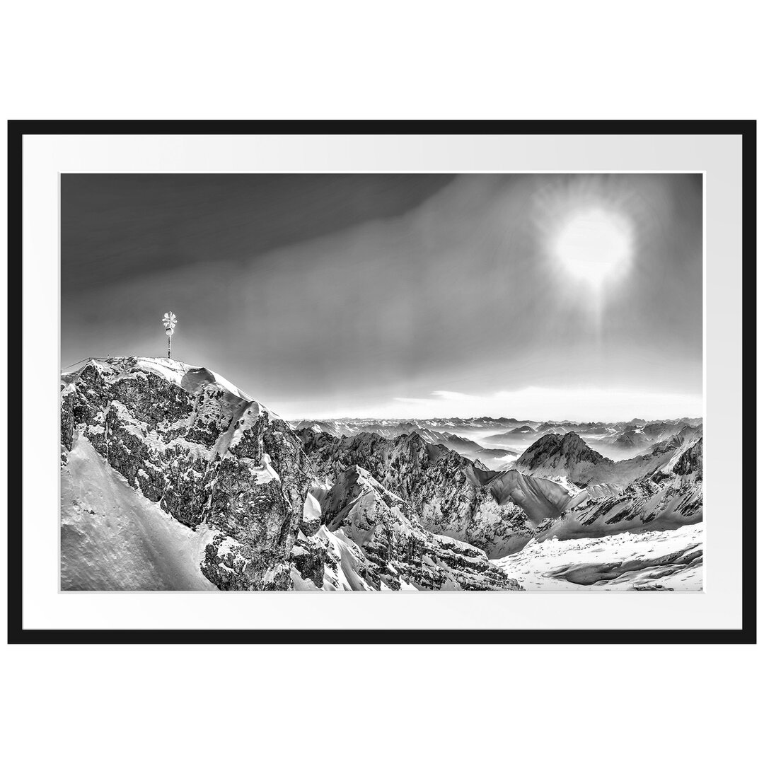 Gerahmtes Poster Zugspitze in Sunlight