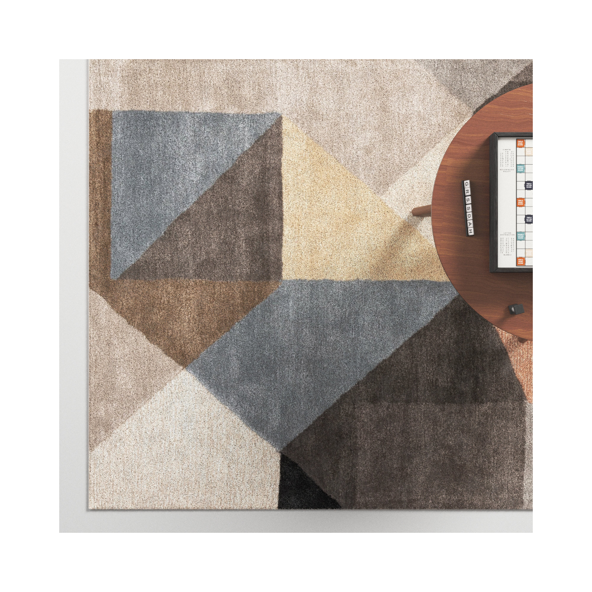 Ruben Handmade Viscose Jet Black/Moonbeam/Tuscany Rug, Rectangle 5' x 8'