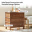  Table de bout en bois massif à 3 tiroirs de 28 po Allisa avec station de charge intégrée et assemblage simple-2053628250