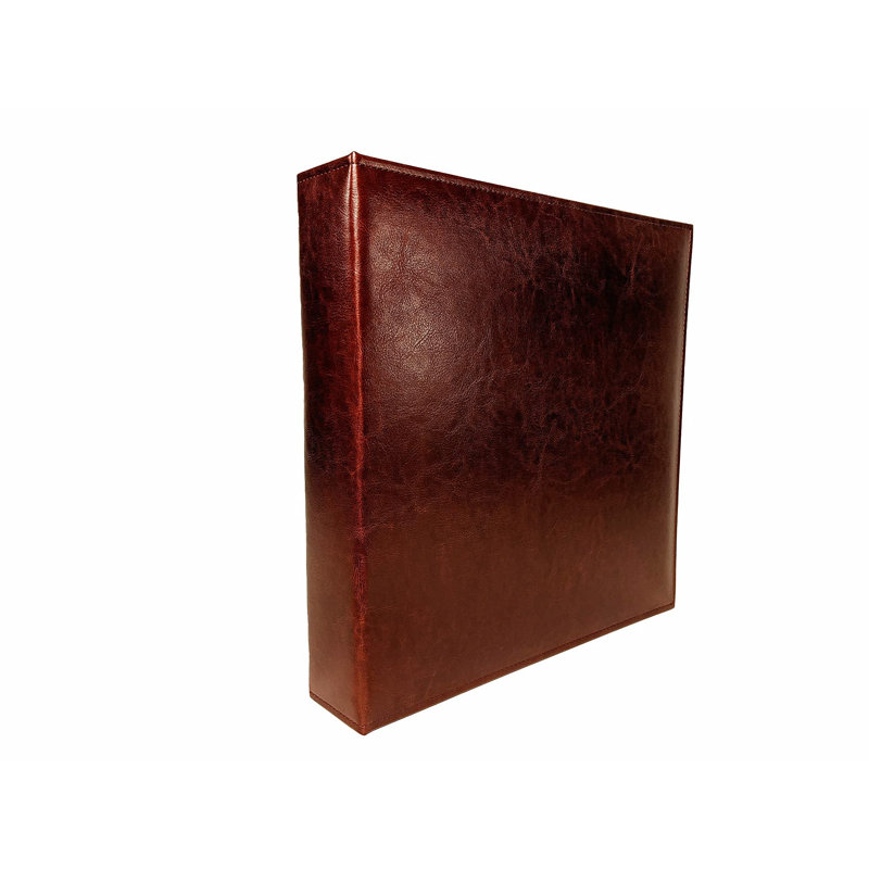 Classic Brown Leather Rectangular Photo Album with Self Adhesive Pages