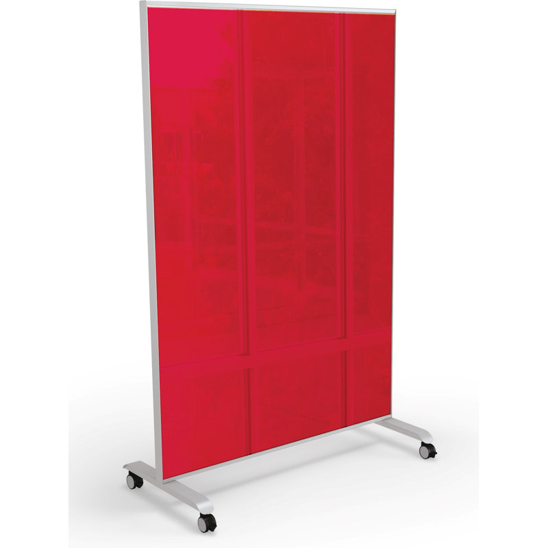 Panneau de verre autoportant magnétique Hierarchie, 73,2 po x 47,6 po, Rouge