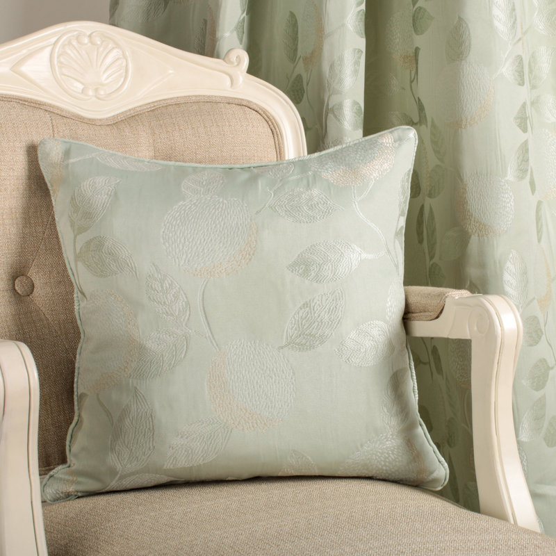 Floral Square Cushion, Brown, Polyester/Polyfill