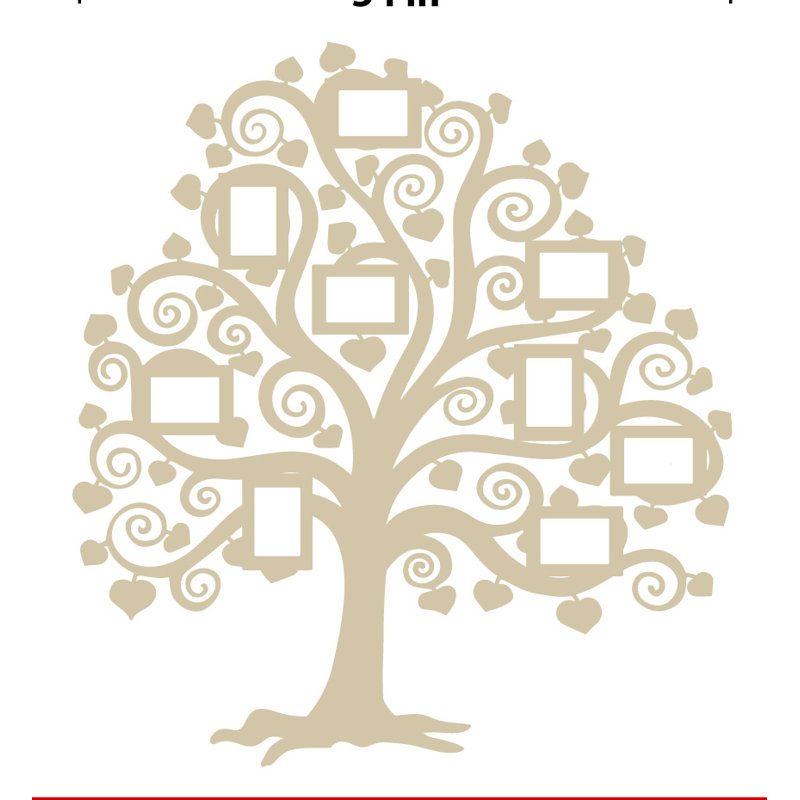 Décalcomanie murale images arbre familial, Beige