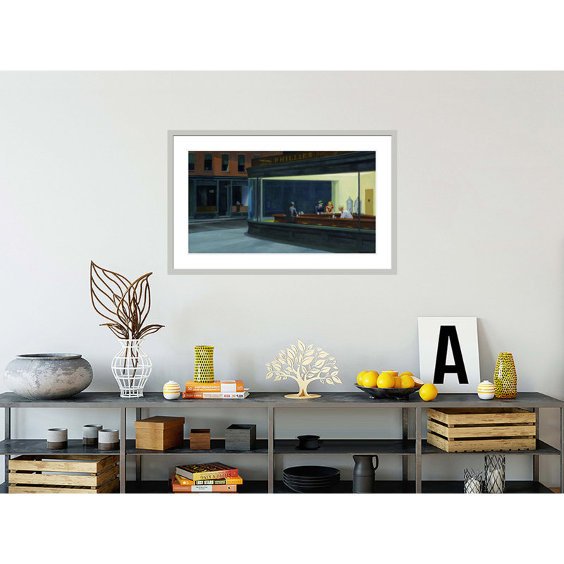 Nighthawks by Edward Hopper -Framed Giclee Print, 26.06" H x 41.5" W