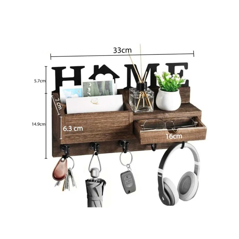 Metal Wall Organizer with Wall Baskets