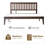 Japer Queen Size Bed Frame with Headboard & Footboard, Solid Wood Platform Bed, 12 Durable Slatted Structure with Metal Legs, Anti-Slip & Noise-Free, Dark Roast Oak Finish-1091100046-1091100034