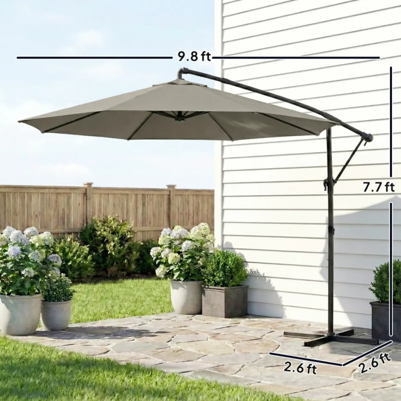 Parasols de patio spacieux et réglables, fabrication en acier polyester, style extérieur moderne