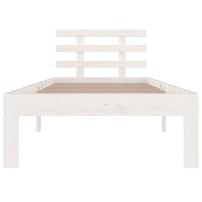 Bed Frame Solid Wood, Single (3'), White
