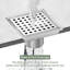 Drain de douche linéaire de 4 po avec couvercle grillagé, drain de douche professionnel en acier inoxydable 304 brossé, haut débit-117467679