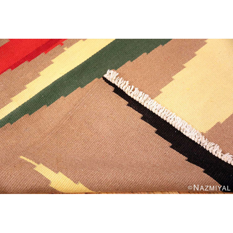 Art rétro, kilim, rétro, noir, jaune, vert, crème
