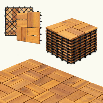 10 tuiles de terrasse emboîtables 10 pièces, plancher de patio extérieur, tuile de terrasse emboîtable 11,8 po x 11,8 po d'extérieur toutes saisons, pavés de patio imperméables pour piscine, balcon et cour arrière