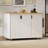 51" Fluted Kitchen Island With Drop Leaf, Farmhouse Accent Kitchen Island On Wheels With Internal Storage Rack, Rolling Kitchen Cart With Towel Rack For Kitchen, Dining Room-1699150798