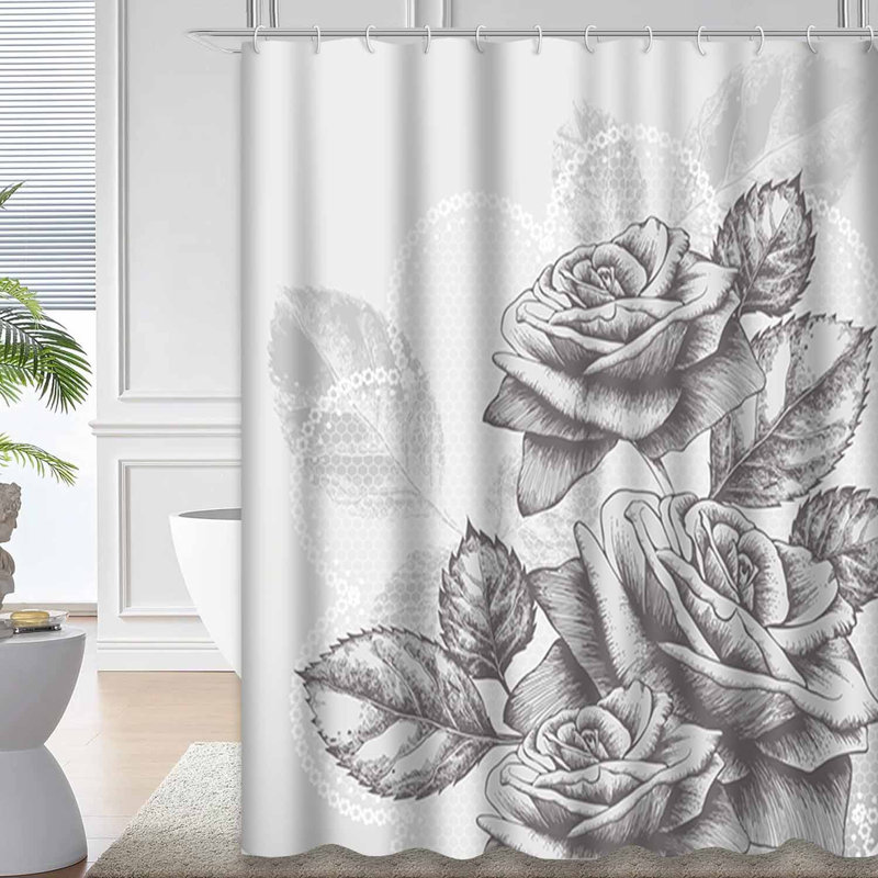 Rideau de douche Glamour Roses, L 72 po x l 78 po