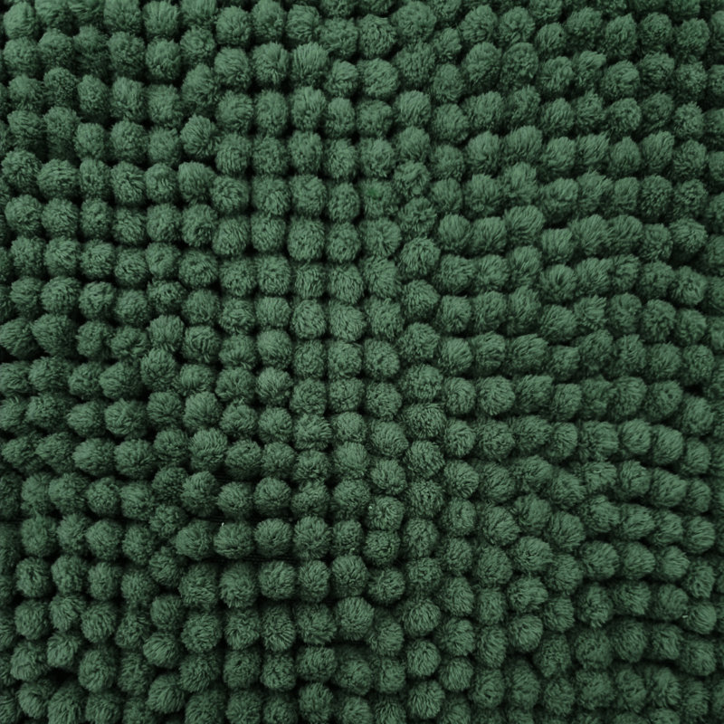 Centreville Chenille Non Slip Bath Mat, 80cm L x 50cm W, Dark Green