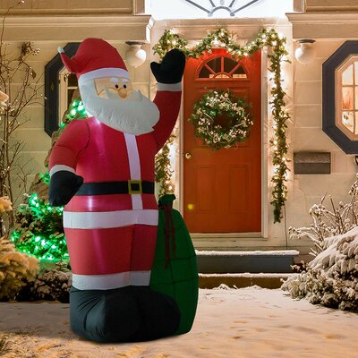 The Holiday Aisle® Outdoor Santa Claus Christmas Holiday Inflatable ...