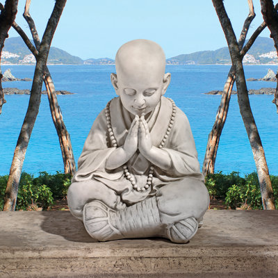 Statue de jardin asiatique priant baby bouddha