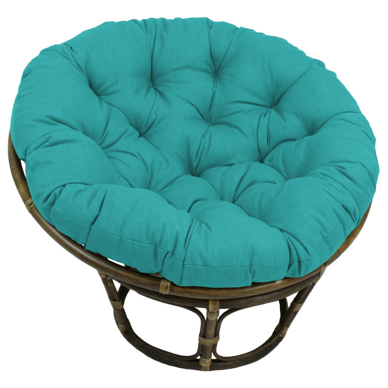 Outdoor 6'' Papasan Seat Cushion, Aqua Blue, 52" W x 52" D
