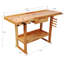 Établi en bois de 55 po, banc de travail du bois robuste avec poignée réglable, banc de travail de table avec capacité de charge de 300 lb avec rangement pour garage, atelier et rangement