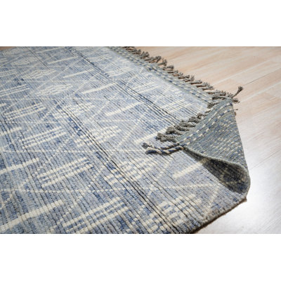 Tapis contemporain moderne à motif géométrique en laine noué à la main 6x9