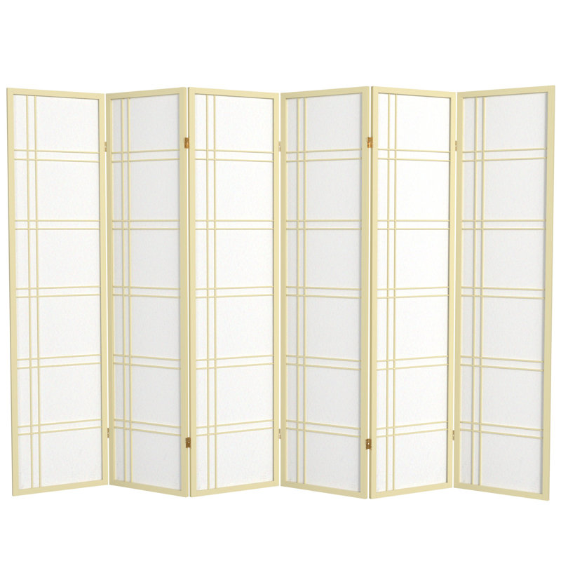 Cloison pliante en papier de riz de 58,75 po Keitez, 6, 6 pi, Ivoire ivoire