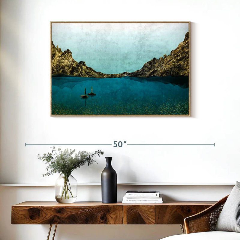 Île en île, Cadre flottant en bois naturel, 37 po x 25 po