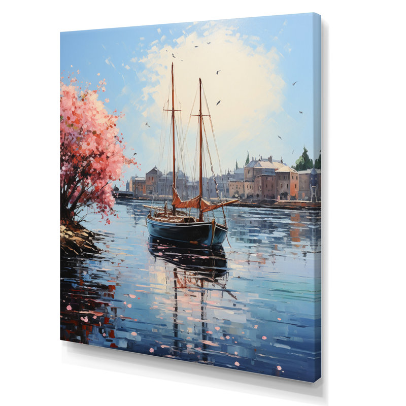 Port Docked Memories Pointillism II - Nautical & Beach Canvas Prints, H 20 po x l 12 po x P 1 po, Toile tendue