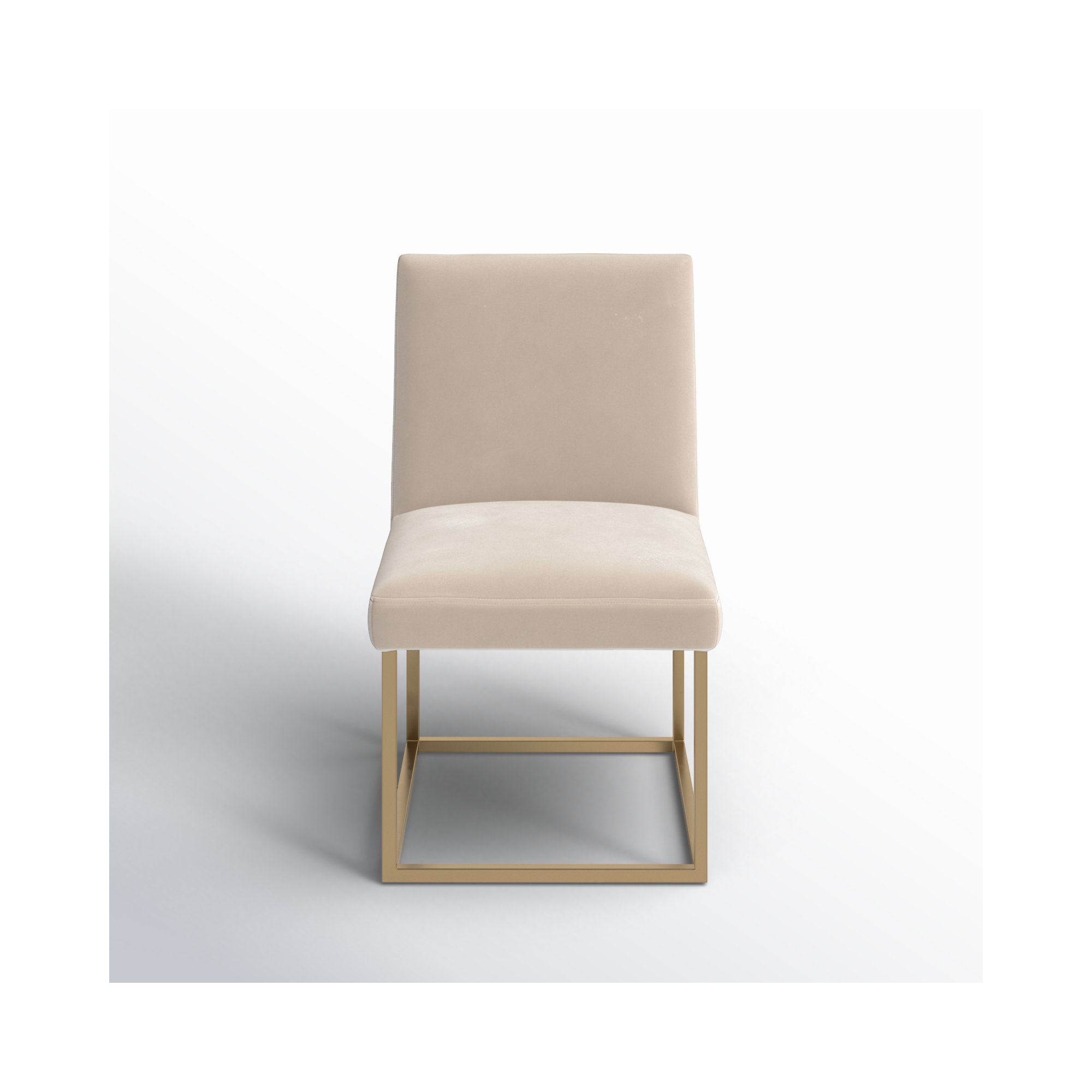 Athens Upholstered Stainless Steel Side Chair, Gold, Taupe Velvet