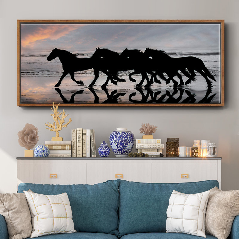 Plage galop - toile encadrée, H 20 po x l 50 po