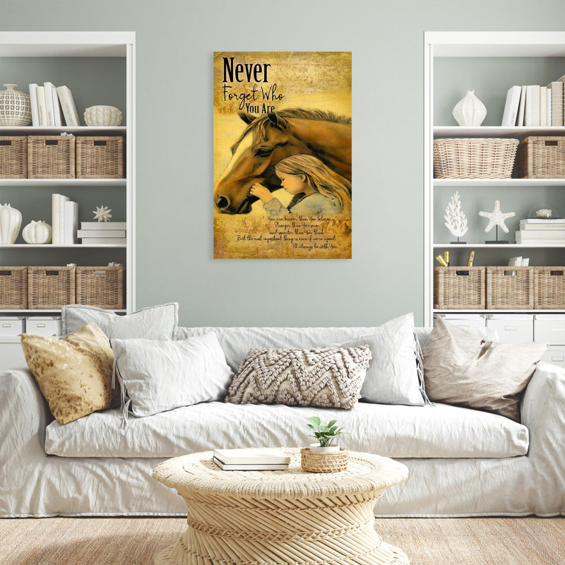 «Never Forget Who You Are», impression sur toile, H 36 po x l 24 po x P 1,25 po