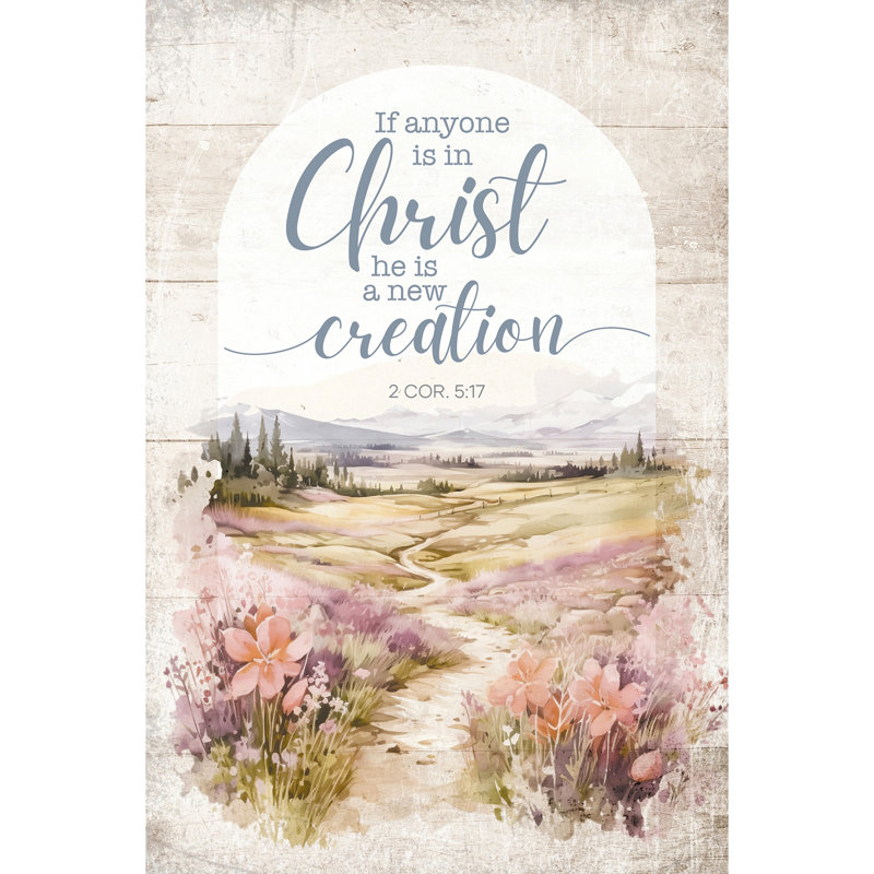 «If Anyone Is In Christ», plaque de bois avec chevalet et crochet, art mural de table - 4 po x 6 po