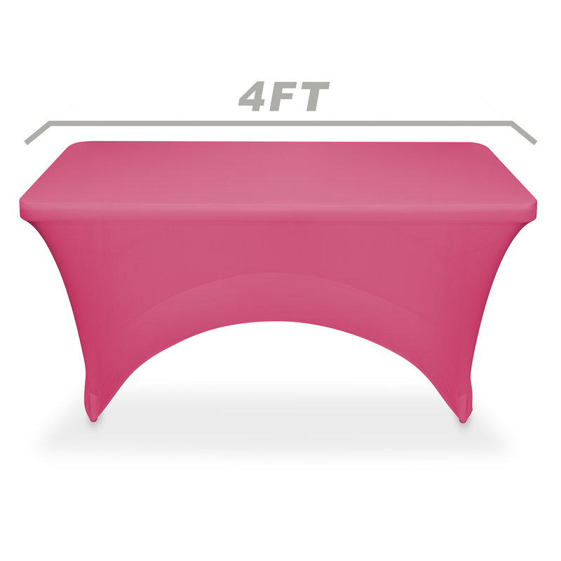  Solid Color Polyester Wedding Tablecloth, Fuchsia, 48" x 24"