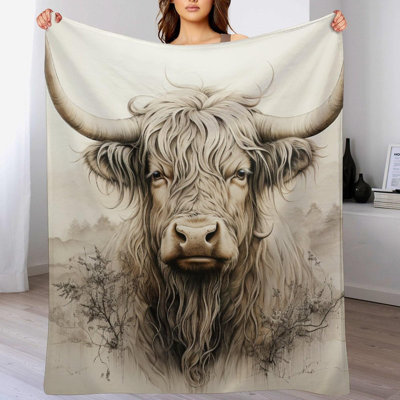 Jeté pour adulte Highland Cow