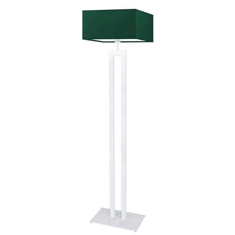 Arsh 161cm Traditional Floor Lamp, White, Bottle Green