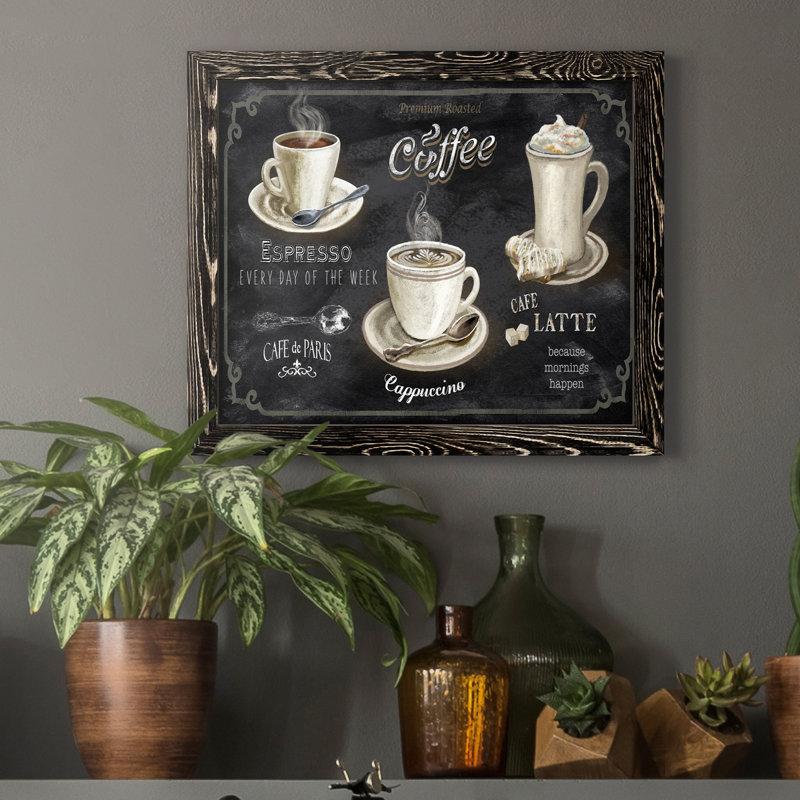 «Coffee Trio», reproduction d'impression sur toile, Noir, H 24 po x l 18 po x P 1,5 po