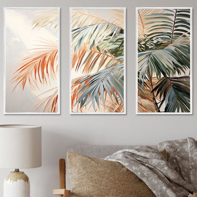 Minimalisme tropical, tranquillité, palmiers I - palmiers et palmiers, ensemble d'art mural