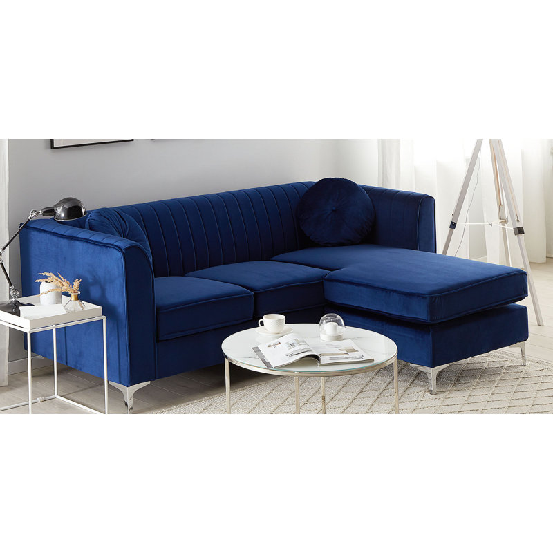 Isabel 3 Seater Sofa & Chaise, Right Hand, Blue