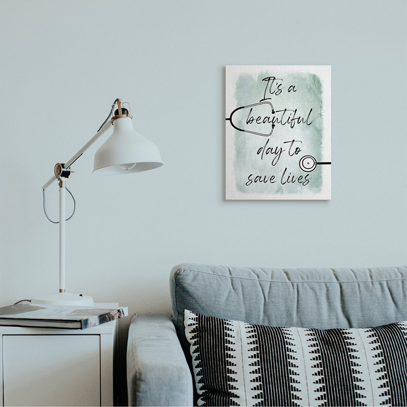«Beautiful Day Save Lives» par Marcus Prime - impression d'art graphique, Toile tendue, H 20 po x l 16 po x 1,5 po