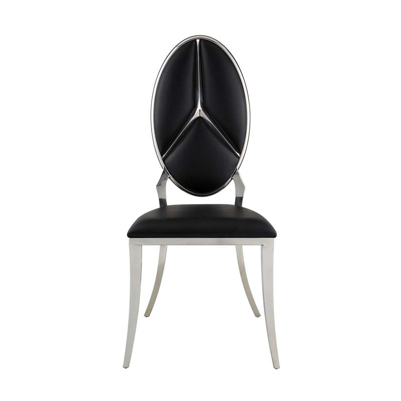 Chaise d'appoint rembourrée Miryea, Noir, noir, noir, noir