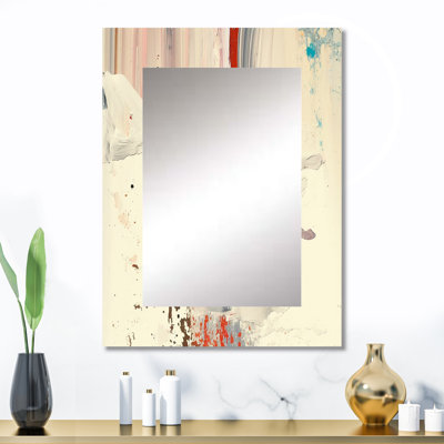 «Dancing Alone Minimal Abstract Paint III», peinture abstraite, miroir mural unique, grand miroir blanc, impression sur métal