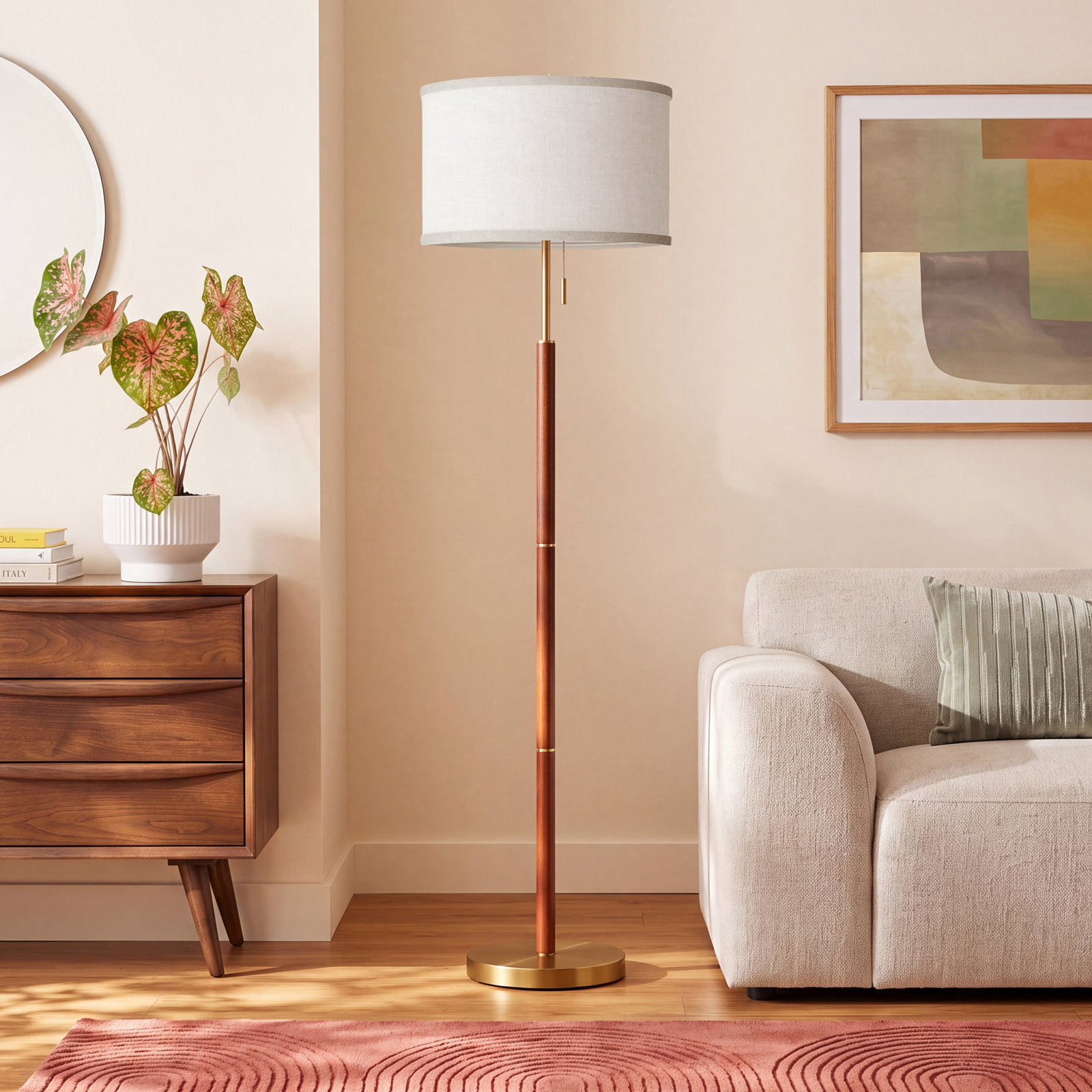 Adaire 58" Walnut Floor Lamp