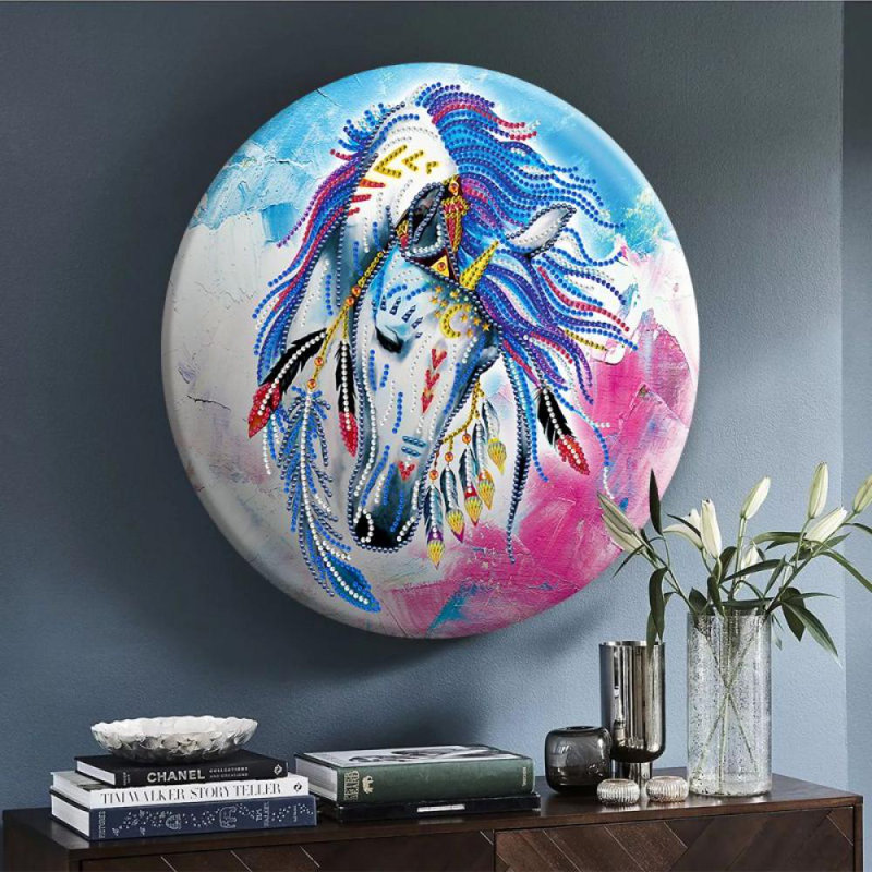 Décoration murale paon, H 12 po x l 12 po x P 0,9 po