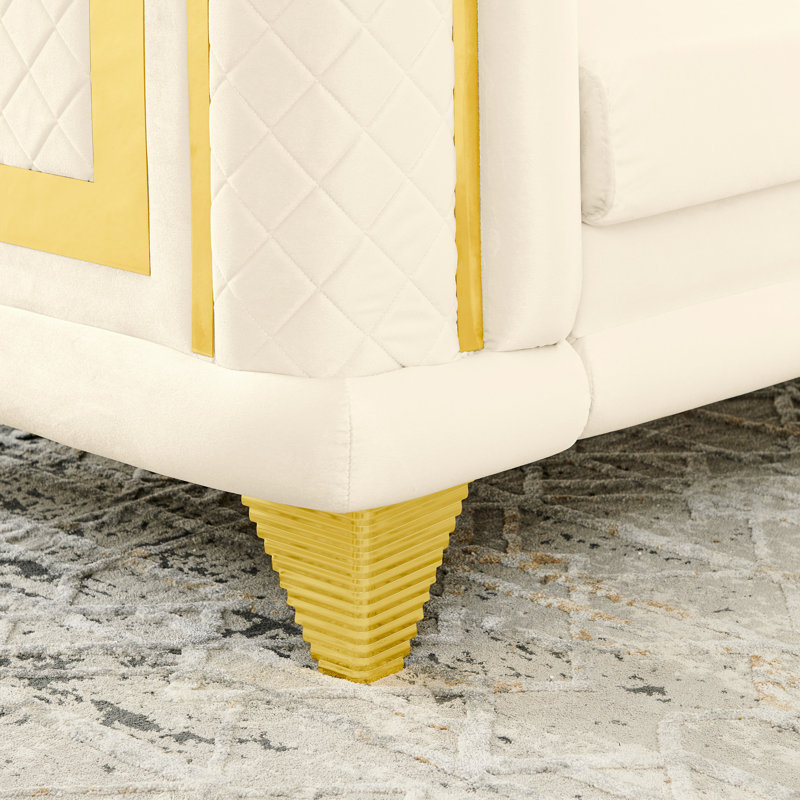 Canapé en velours de luxe élégant de style moderne Mid-Century