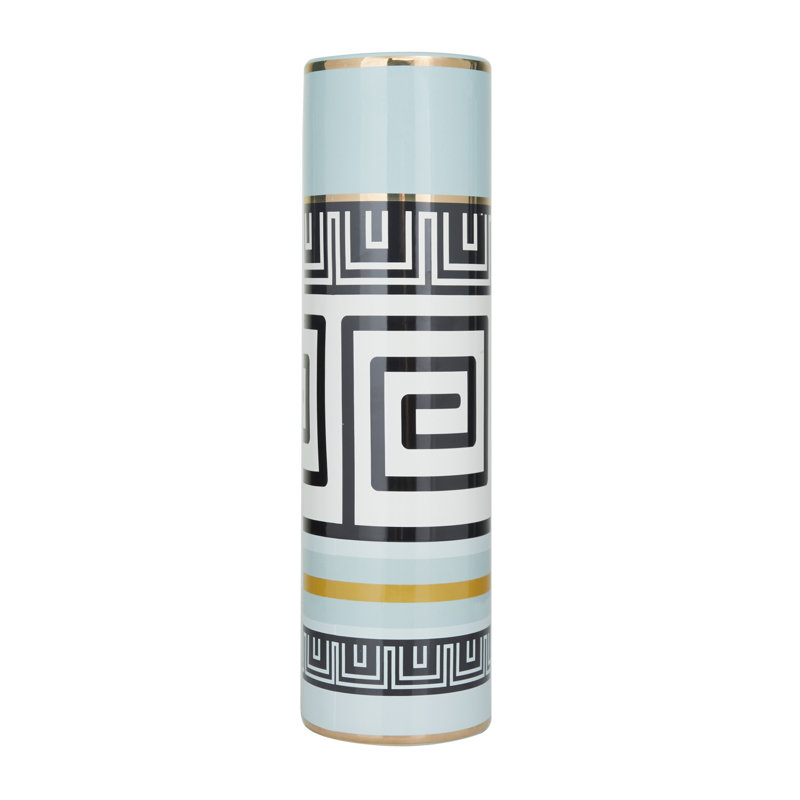 Vase en céramique bleu sarcelle, H 18,05 po x l 5,1 po x P 5,2 po