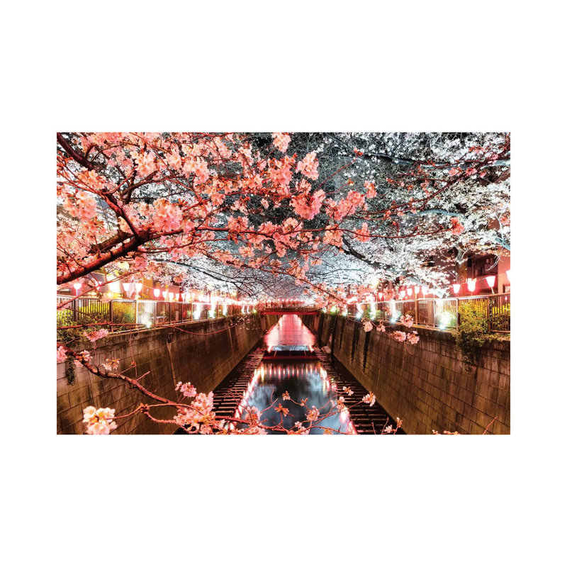 Cherry Blossom At Meguro Canal by Philippe Hugonnard - Wrapped Canvas Print, 20.32 cm H x 30.48 cm W