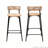 Paper Rope Round Bar Stools with Back Set of 2-1189745057
