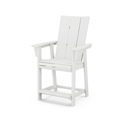 POLYWOOD Modern Curveback Adirondack Counter Chair